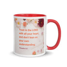 Prov 3:5 - Bible Verse, Trust in the LORD White Ceramic Mug with Color Inside