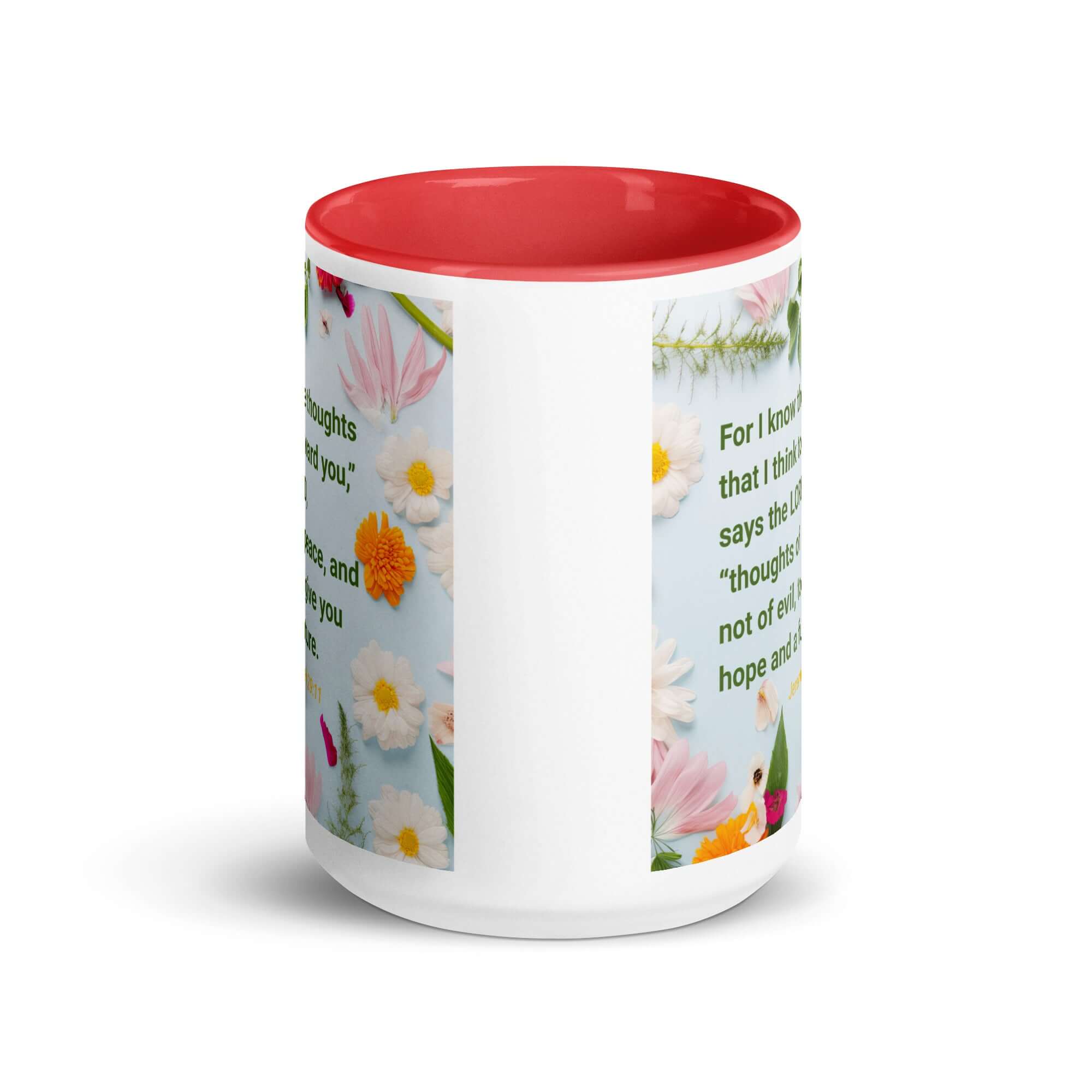 Jer 29:11 - Bible Verse, to give you hope White Ceramic Mug with Color Inside