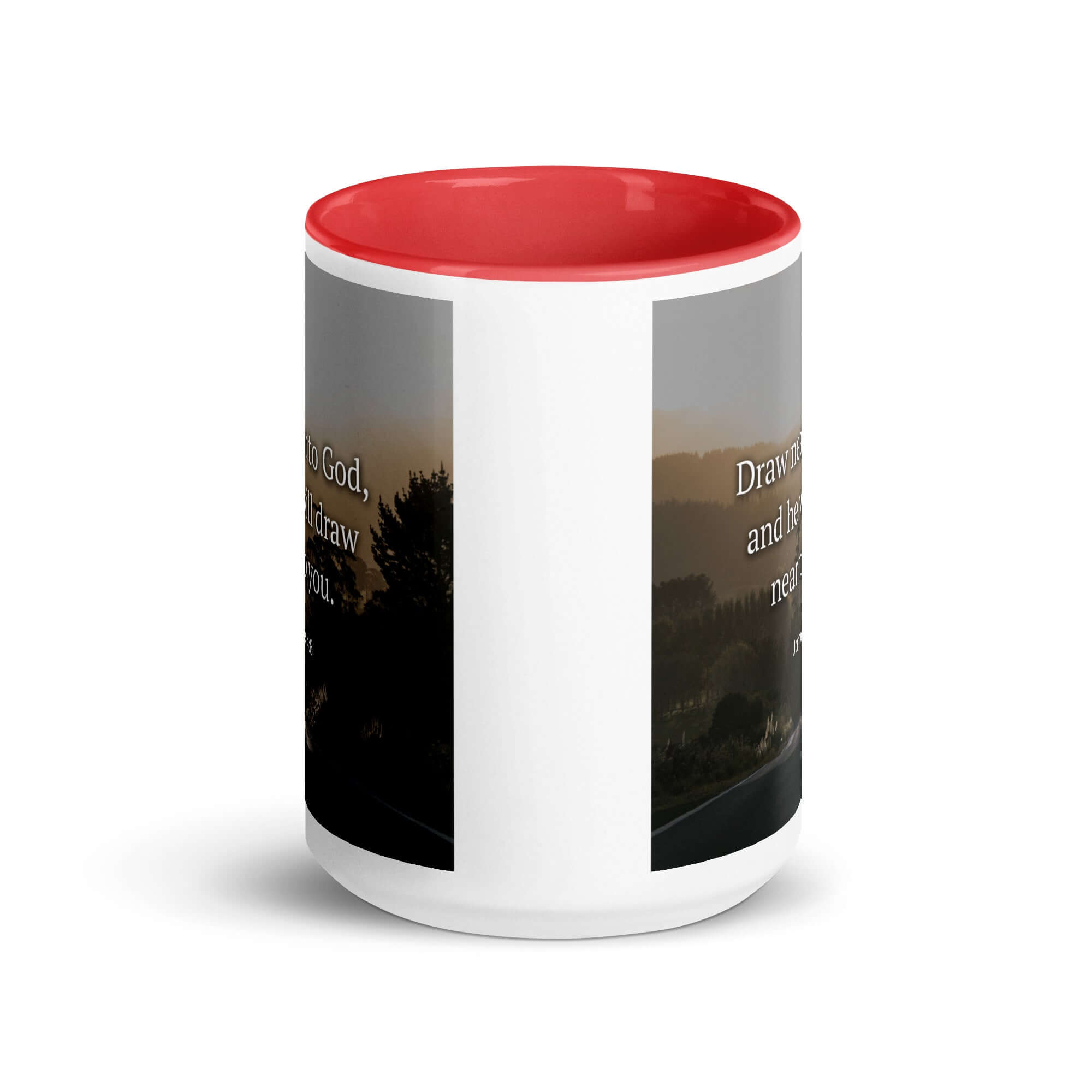 James 4:8 Bible Verse, Cleanse your White Ceramic Mug with Color Inside