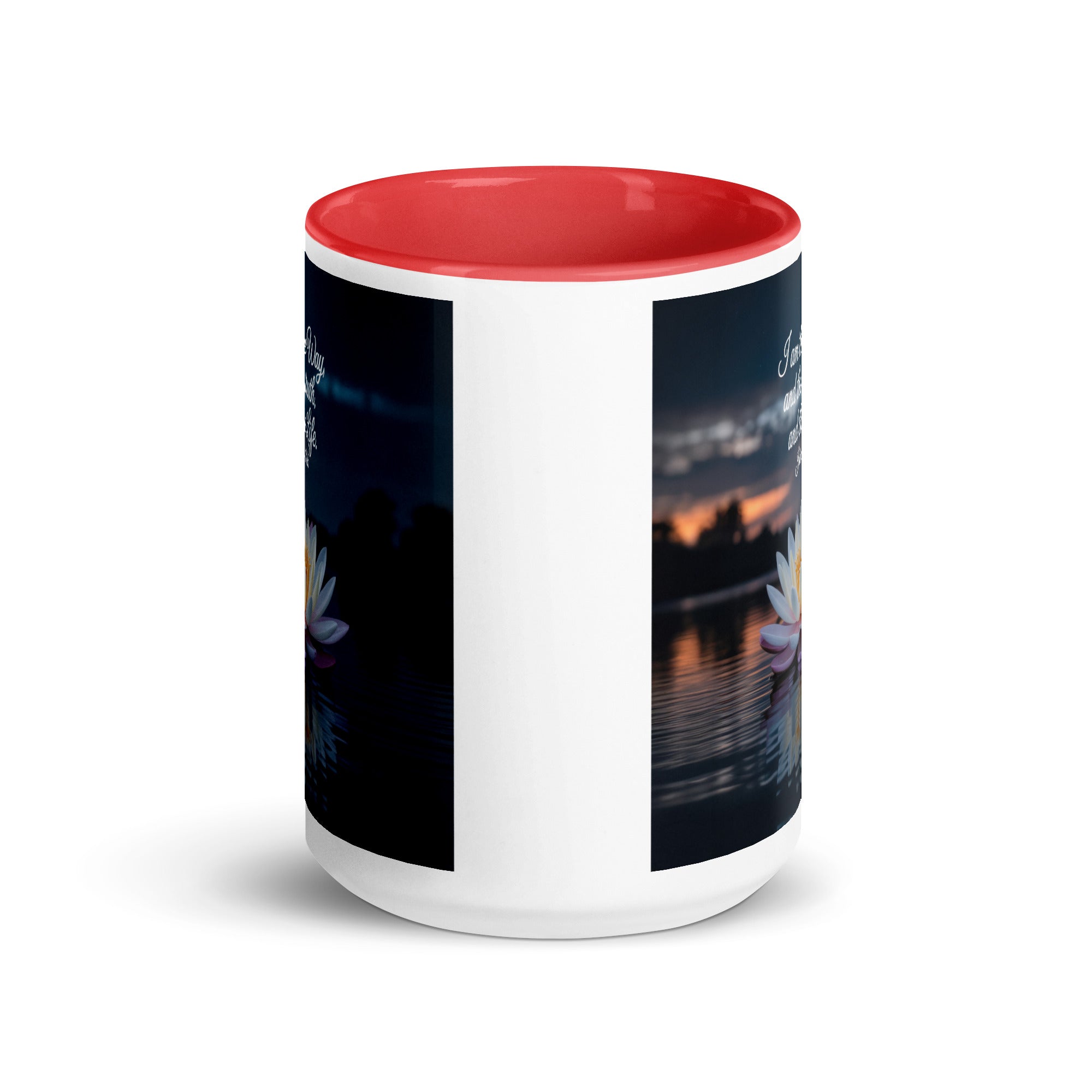 John 14:6 Bible Verse The Father White Ceramic Mug with Color Inside