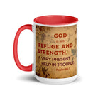 Psalm 46:1 - Bible Verse, God is Our Refuge Mug Color Inside