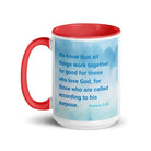 Rom 8:28 - Bible Verse, together for good White Ceramic Mug with Color Inside