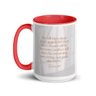 Revelation 21:4 Bible Verse, He will wipe White Ceramic Mug with Color Inside