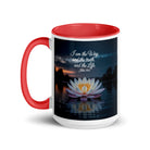 John 14:6 Bible Verse The Father White Ceramic Mug with Color Inside