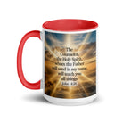 John 14:26 Bible Verse will send White Ceramic Mug with Color Inside