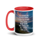 John 14:26 Bible Verse will teach White Ceramic Mug with Color Inside