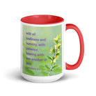 Eph 4:2 - Bible Verse, one another in love White Ceramic Mug with Color Inside