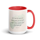 Galatians 6:9 - Bible Verse, not be weary White Ceramic Mug with Color Inside