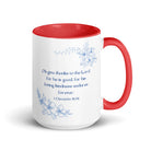 1 Chronicles 16:34 Bible Verse, to the Lord White Ceramic Mug with Color Inside