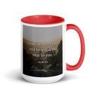 James 4:8 Bible Verse, Cleanse your White Ceramic Mug with Color Inside