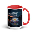 John 14:6 Bible Verse The Father White Ceramic Mug with Color Inside Red 15 oz