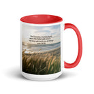 John 14:26 Bible Verse in my name White Ceramic Mug with Color Inside Red 15 oz
