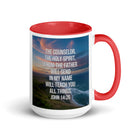 John 14:26 Bible Verse will teach White Ceramic Mug with Color Inside Red 15 oz