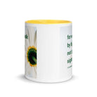 2 Cor. 5:7 - Bible Verse, for we walk by faith White Ceramic Mug with Color Inside