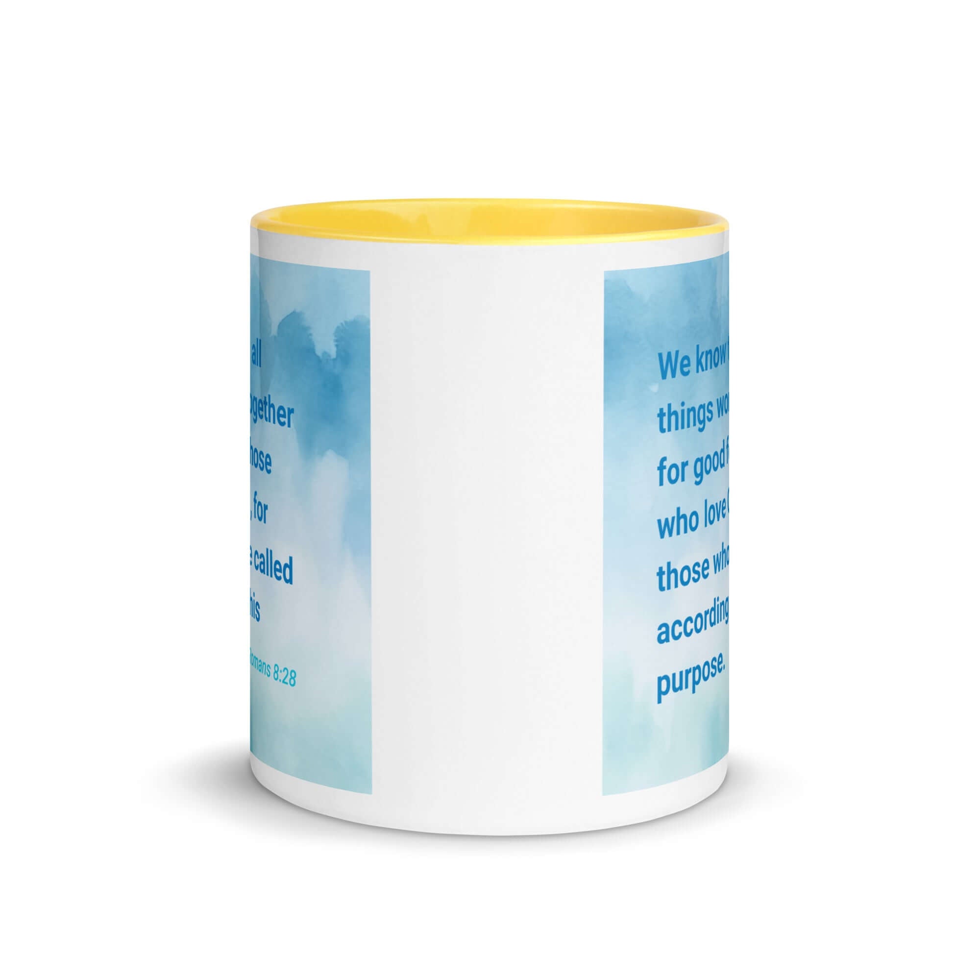 Rom 8:28 - Bible Verse, together for good White Ceramic Mug with Color Inside