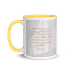 Revelation 21:4 Bible Verse, He will wipe White Ceramic Mug with Color Inside