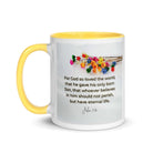 John 3:16 Bible Verse, He gave His Son White Ceramic Mug with Color Inside