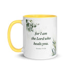 Exodus 15:26 Bible Verse, Gods voice White Ceramic Mug with Color Inside