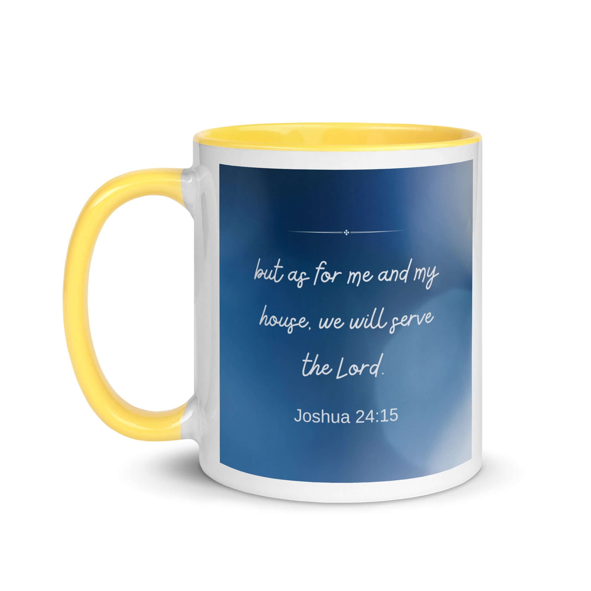 Joshua 24:15 Bible Verse, choose today White Ceramic Mug with Color Inside