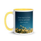James 4:8 Bible Verse, near to you White Ceramic Mug with Color Inside