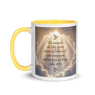 John 14:26 Bible Verse Counselor White Ceramic Mug with Color Inside
