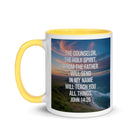 John 14:26 Bible Verse will teach White Ceramic Mug with Color Inside