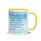 Rom 8:28 - Bible Verse, together for good White Ceramic Mug with Color Inside