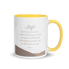 James 1:5 Bible Verse, ask of God White Ceramic Mug with Color Inside