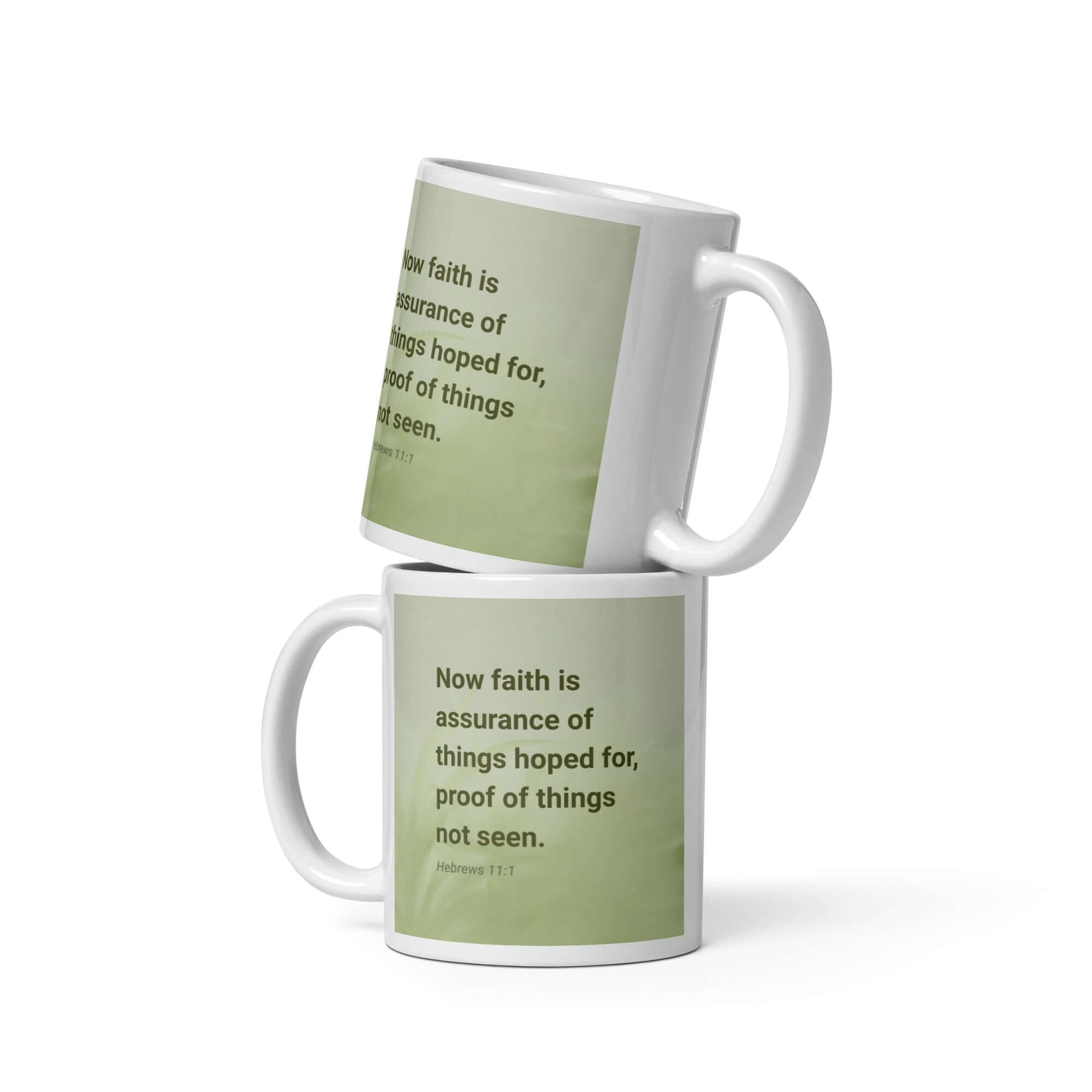 Heb 11:1 - Bible Verse, faith is assurance White Glossy Mug