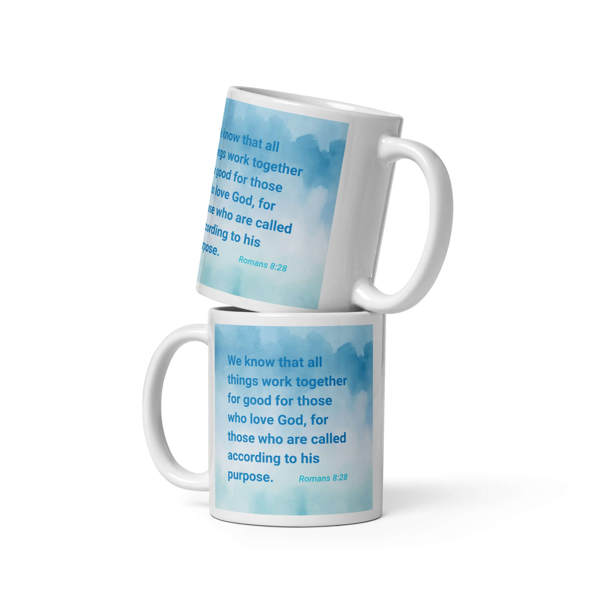 Rom 8:28 - Bible Verse, together for good White Glossy Mug