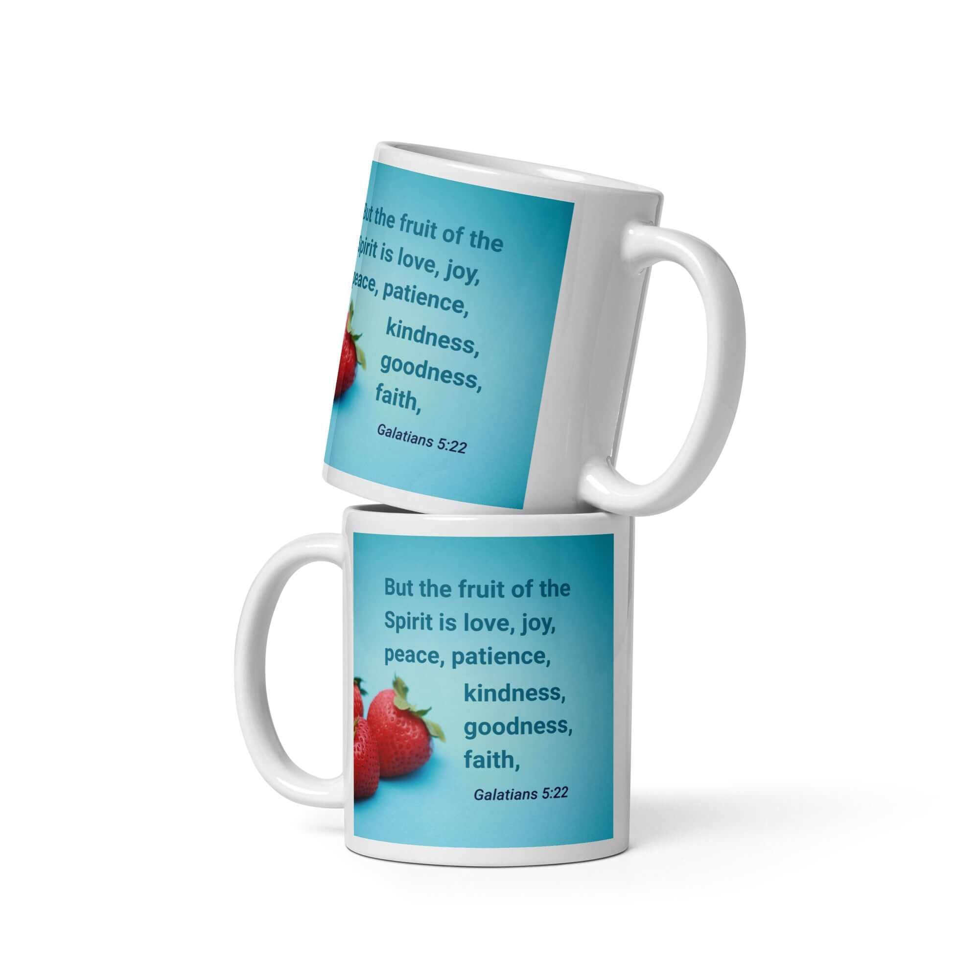 Gal 5:22 - Bible Verse, fruit of the Spirit White Glossy Mug