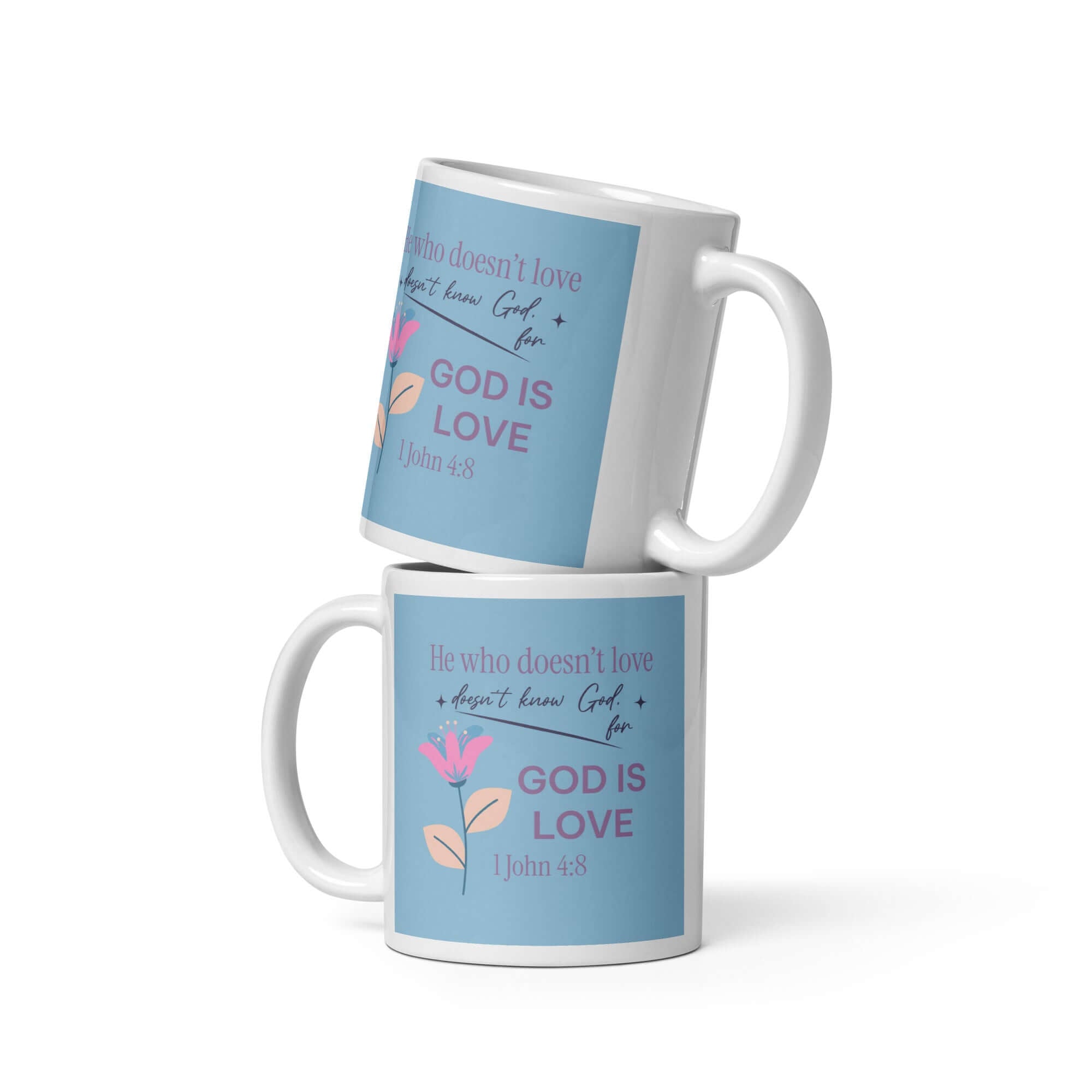 1 John 4:8 - Bible Verse, doesn’t love White Glossy Mug