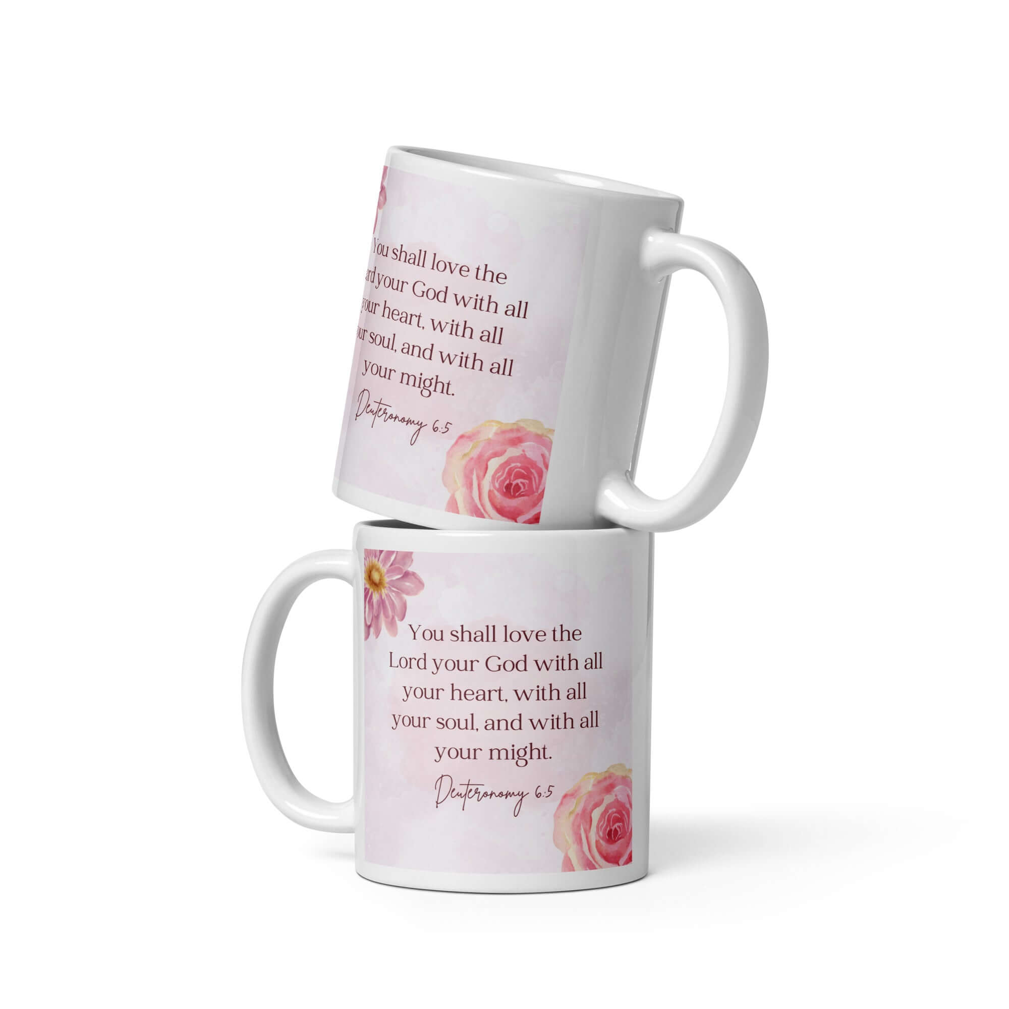 Deuteronomy 6:5 Bible Verse, the Lord White Glossy Mug