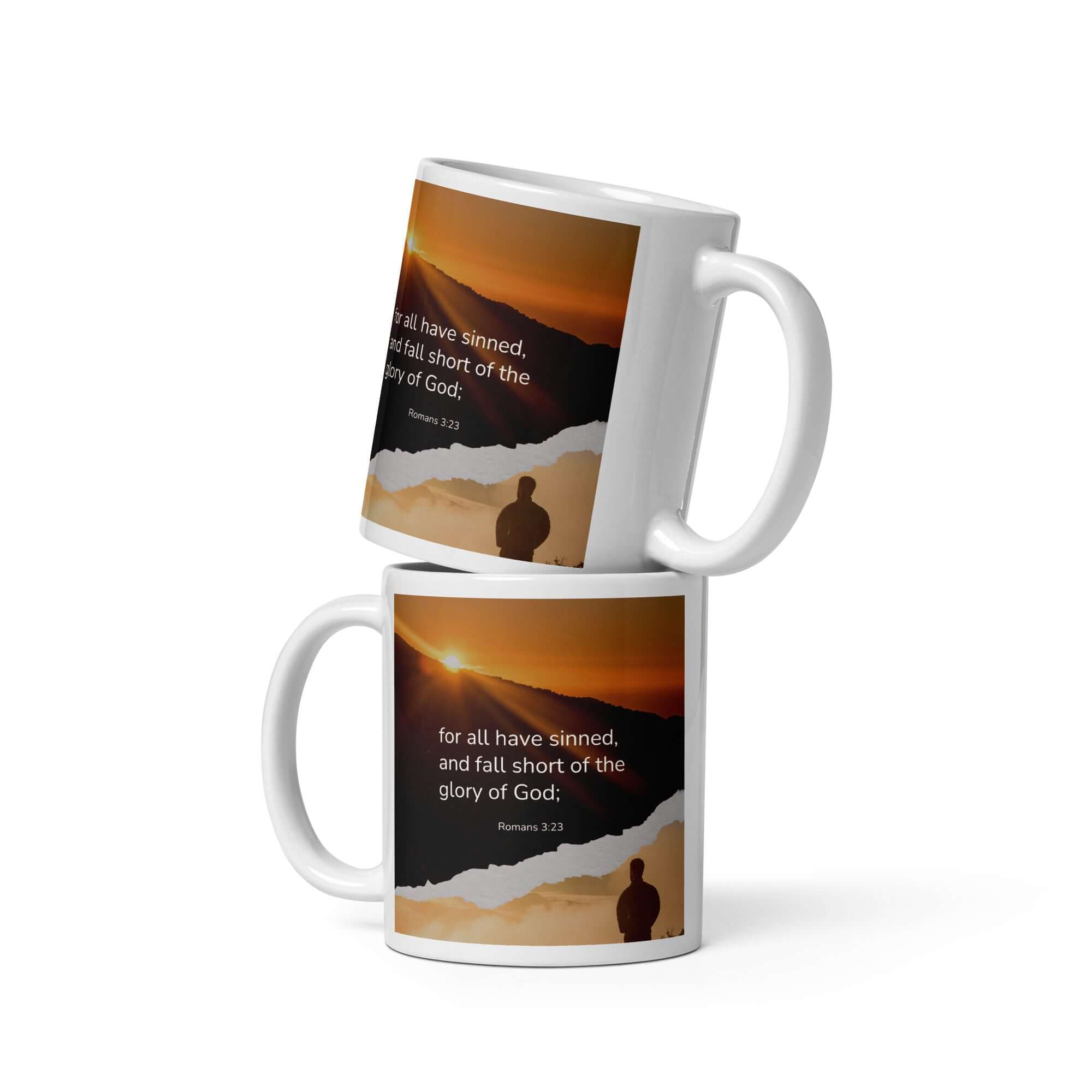 Romans 3:23 Bible Verse, of God White Glossy Mug