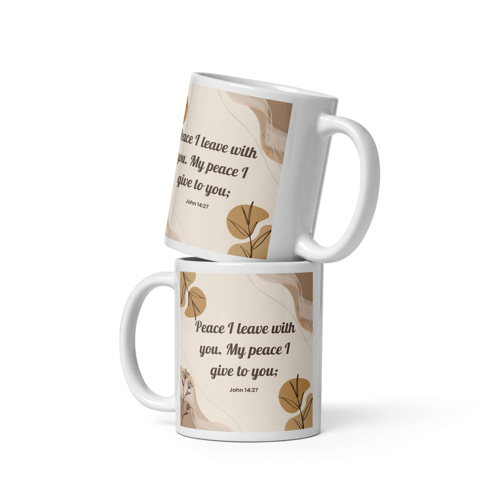 John 14:27 Bible Verse, Peace I White Glossy Mug