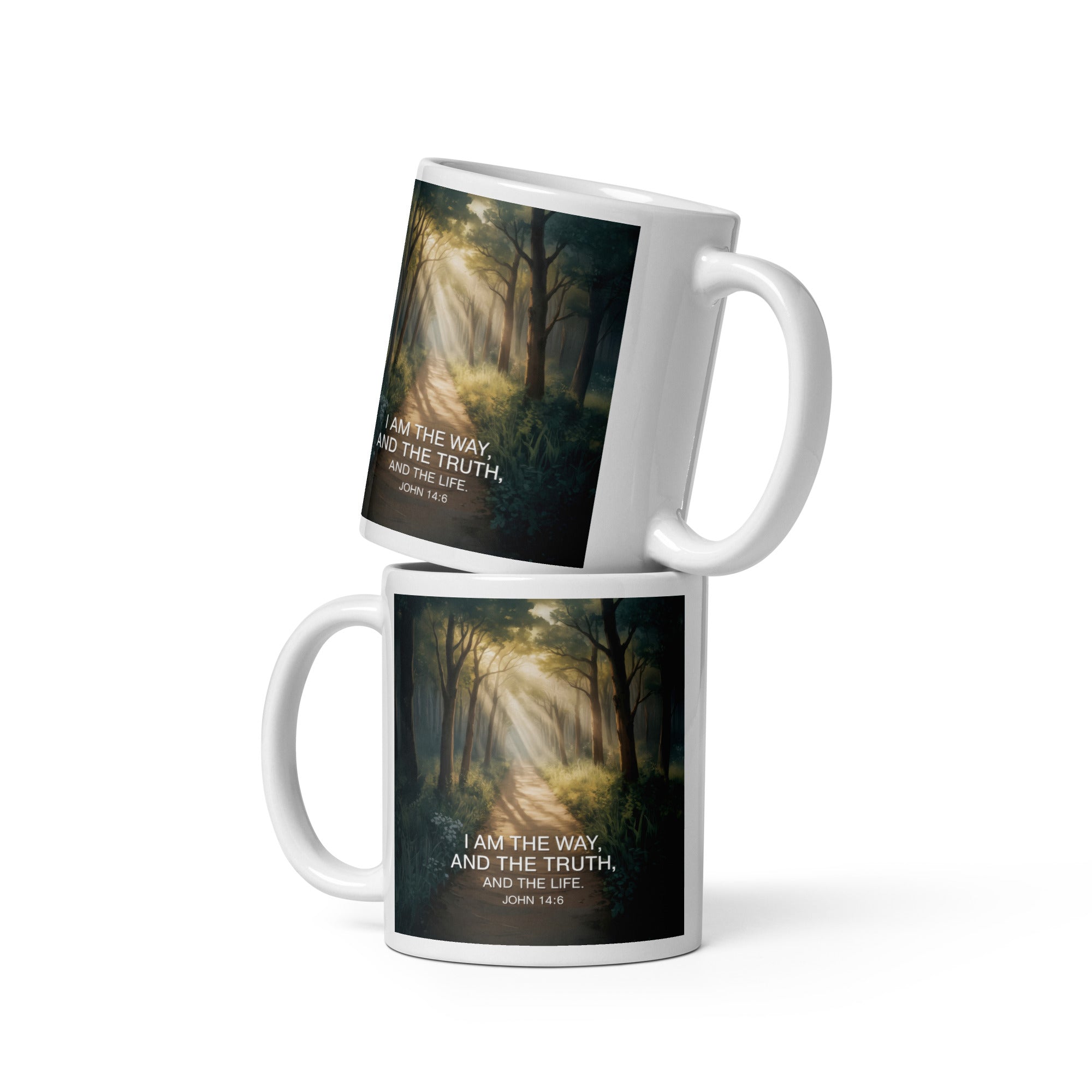 John 14:6 Bible Verse I Am White Glossy Mug 11 oz