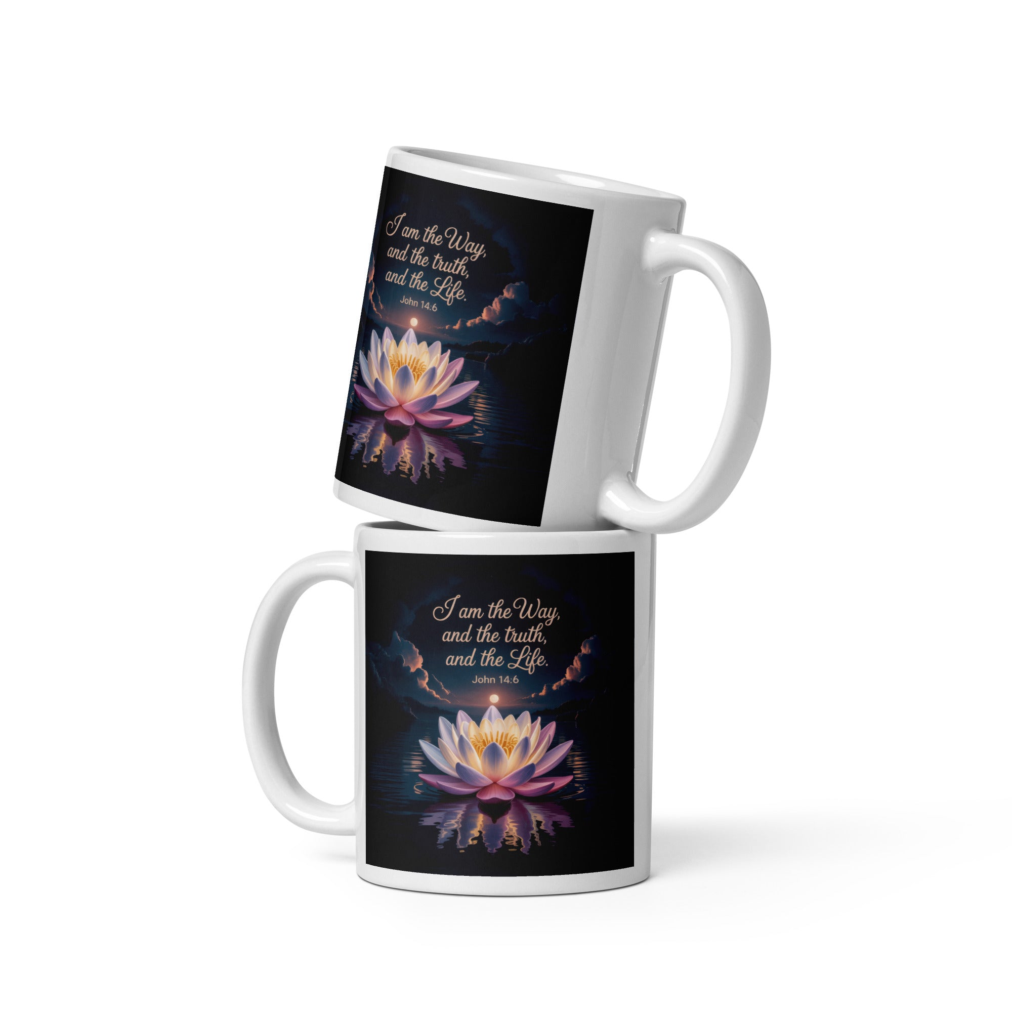 John 14:6 Bible Verse The Way White Glossy Mug 11 oz