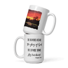 Psalm 19:1 Bible Verse, Sunset Glory White Glossy Mug