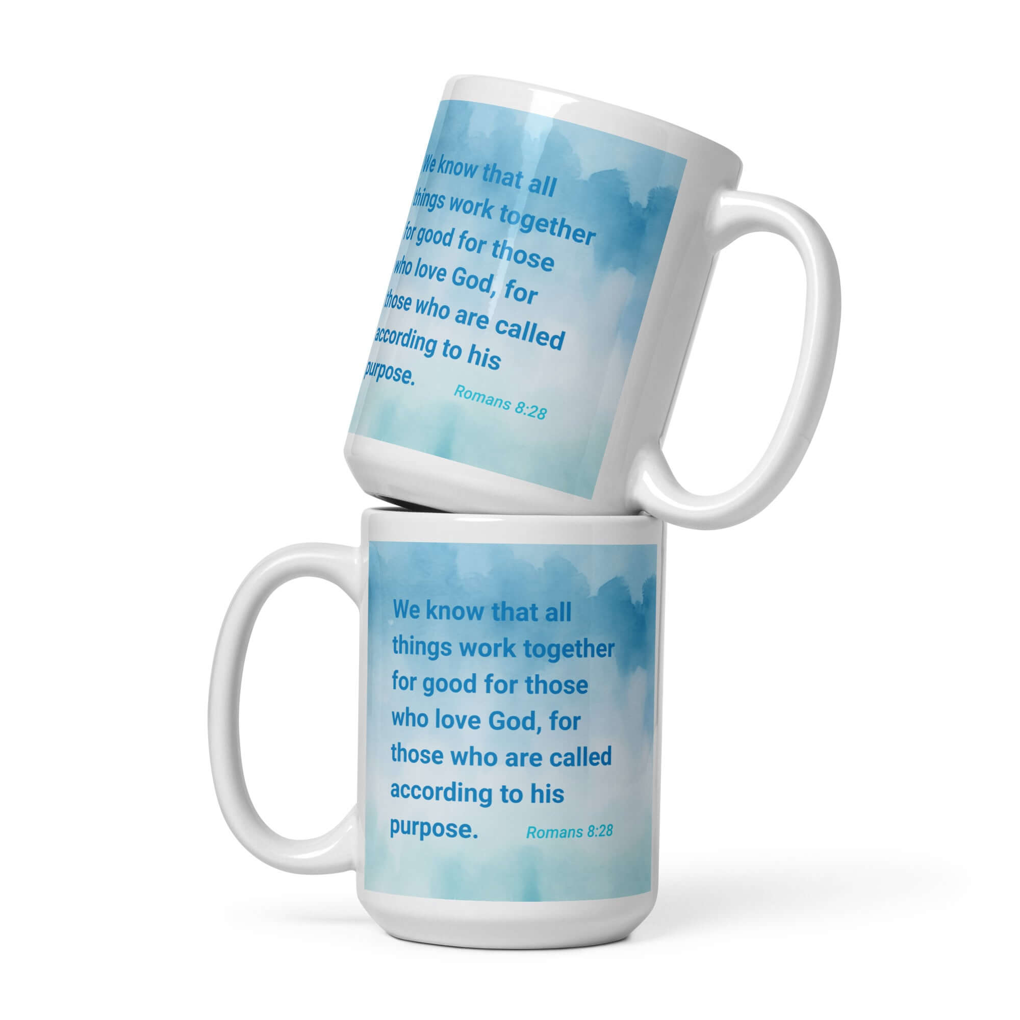 Rom 8:28 - Bible Verse, together for good White Glossy Mug