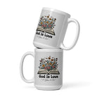 1 John 4:8 - Bible Verse, God is Love White Glossy Mug