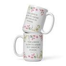 Nahum 1:3 Bible Verse, slow to anger White Glossy Mug