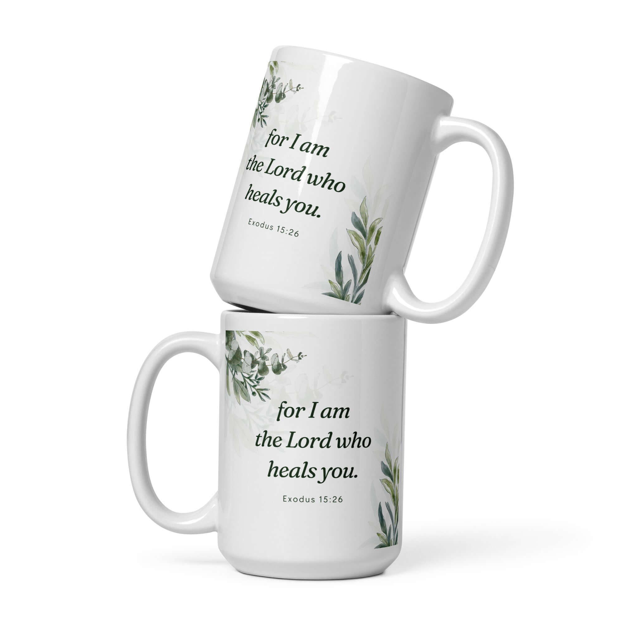 Exodus 15:26 Bible Verse, Gods voice White Glossy Mug