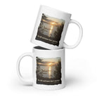 Psalm 46:10 Bible Verse, Sunset Glory White Glossy Mug