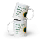 2 Cor. 5:7 - Bible Verse, for we walk by faith White Glossy Mug