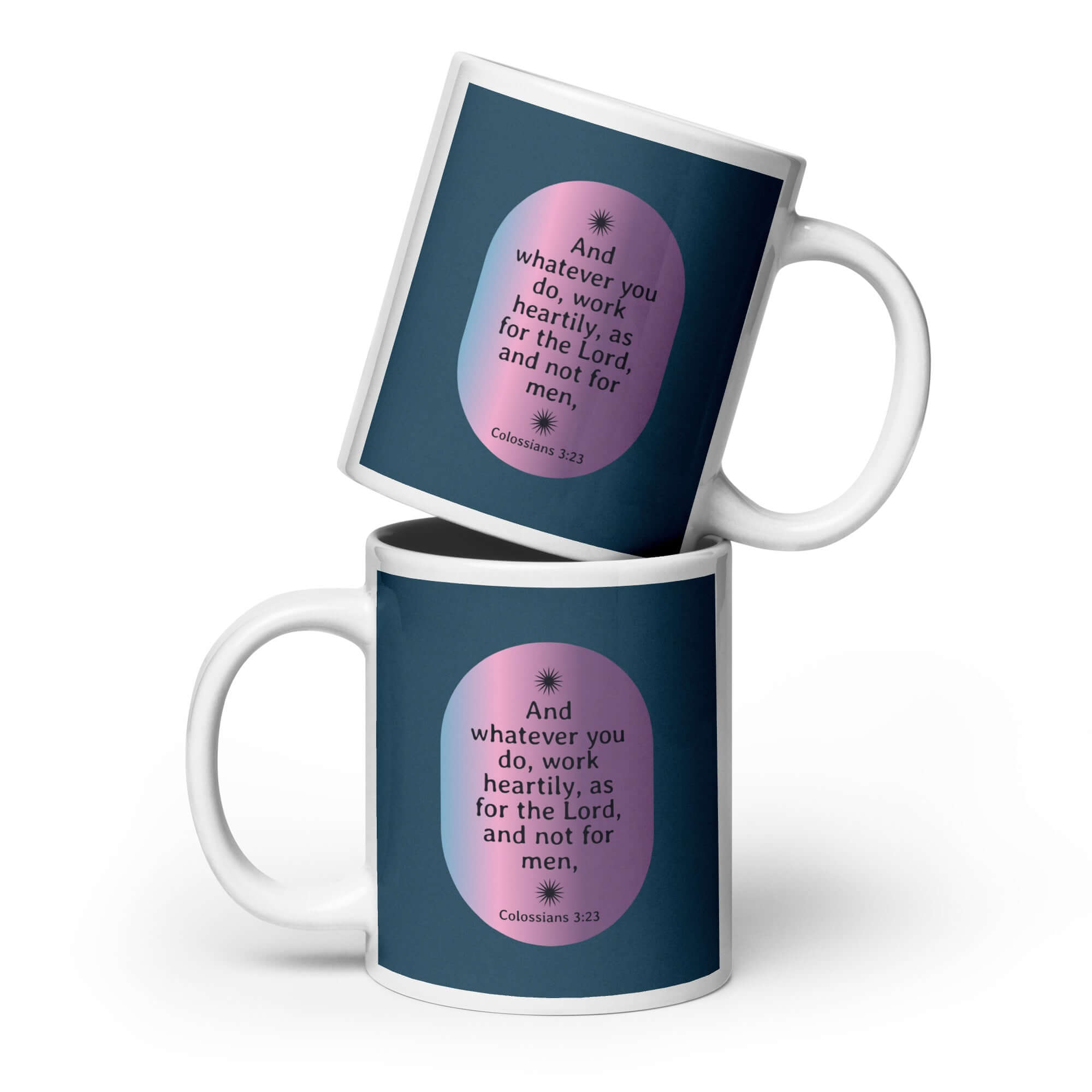 Col 3:23 - Bible Verse, work heartily White Glossy Mug