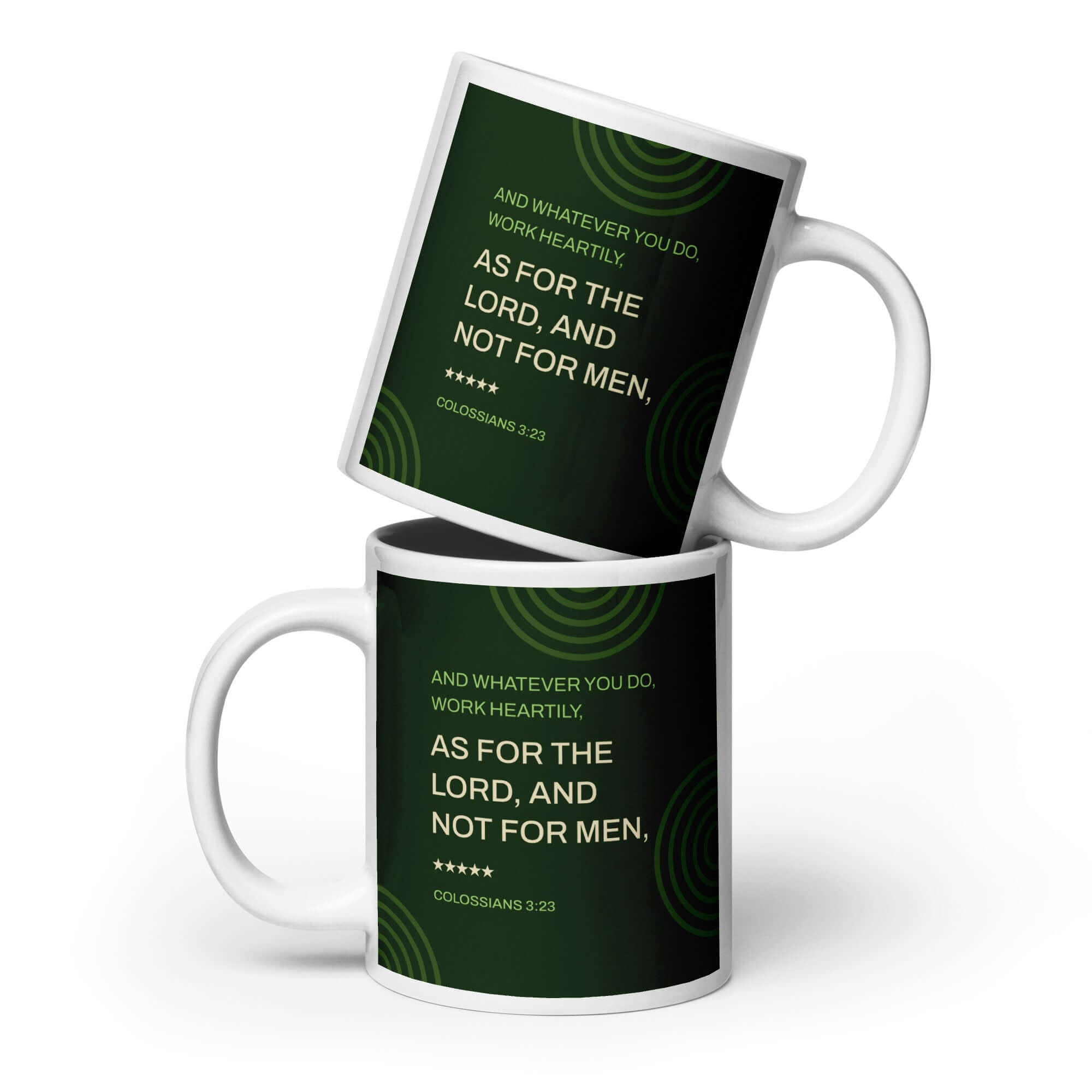 Col 3:23 - Bible Verse, not for men White Glossy Mug