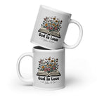 1 John 4:8 - Bible Verse, God is Love White Glossy Mug