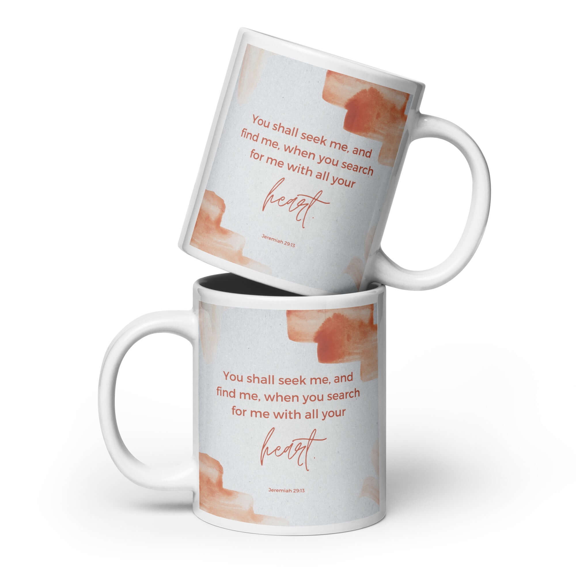 Jeremiah 29:13 - Bible Verse, find me White Glossy Mug