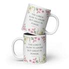 Nahum 1:3 Bible Verse, slow to anger White Glossy Mug