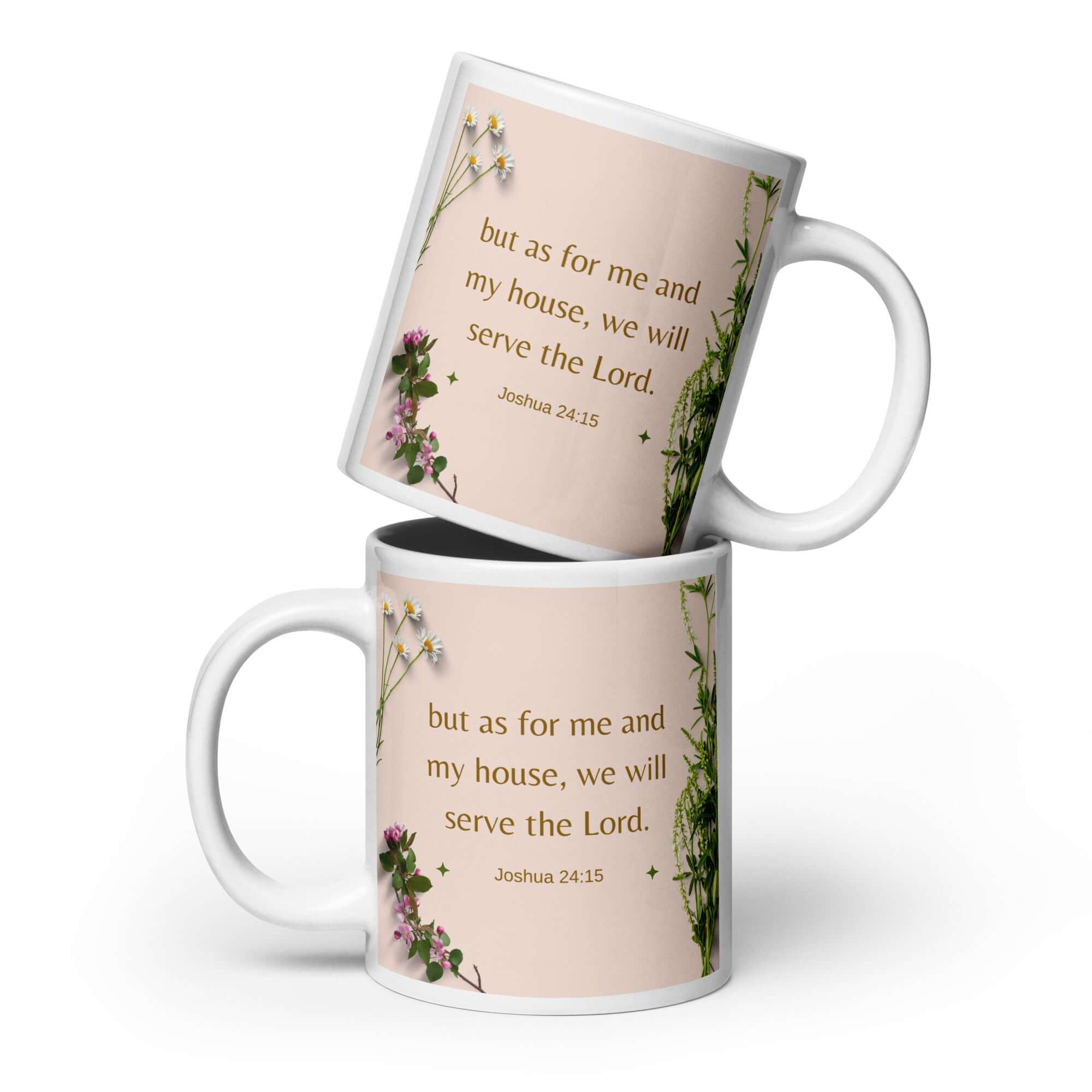 Joshua 24:15 Bible Verse, your fathers White Glossy Mug